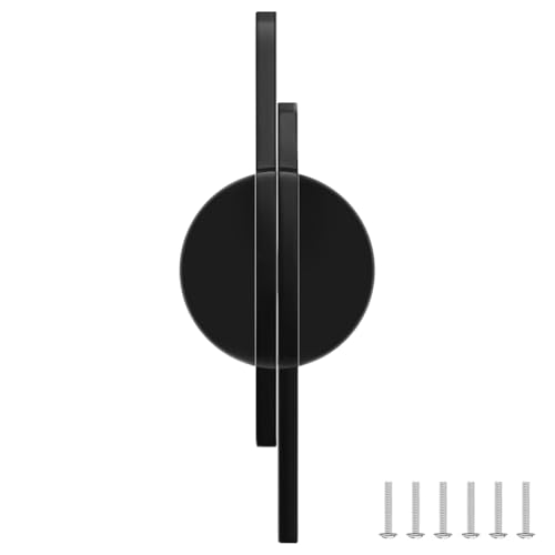 Uhidka 2 Schrankgriffe, Halbrunde Schwarze Schrankknöpfe, Mattschwarze Schrankgriffe für Kleiderschränke und Schränke, 64 mm (2 1/2) von Uhidka