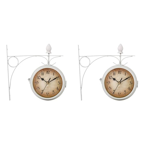 Uhidka 2X Runde Wand Behang Doppelseitig Gesichter Retro Bahnhofsuhr Runde Kronleuchter Wand Behang Uhr Wohnkultur Uhidka 2X Runde Wand Behang Doppelseitig Gesichter Retro Bahnhofsuhr Runde Kronleuchter Wand Behang Uhr Wohnkultur von Uhidka
