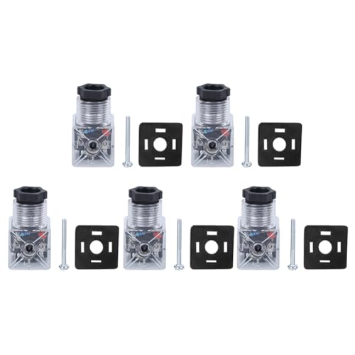 Uhidka 5 Stück Hydraulikmagnetventil Transparente Spannung DC24V Spulenstopfen Universalzubehör von Uhidka