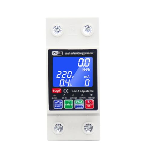 Uhidka Automatischer MCB Switch Smart Circuit Breaker 63A Tuya WiFi Spannungsrelais 220 V Strom und Leckageschutz für Smart Home von Uhidka