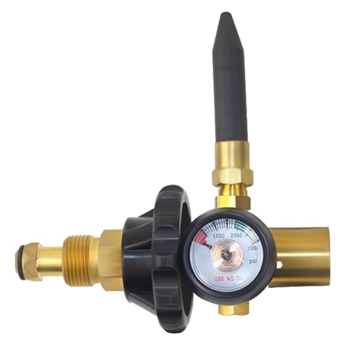 Uhidka Heliumballonfüller Latexluftfluss-Inflatorregler mit Messgerät 0-3000 Psi für CGA580 Tankventil, Tankregler von Uhidka