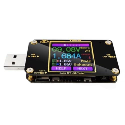 Uhidka Sicherheitstesterstrom und Spannungsmonitor Digital USB Color LCD Instrument PD Batteriekapazität von Uhidka