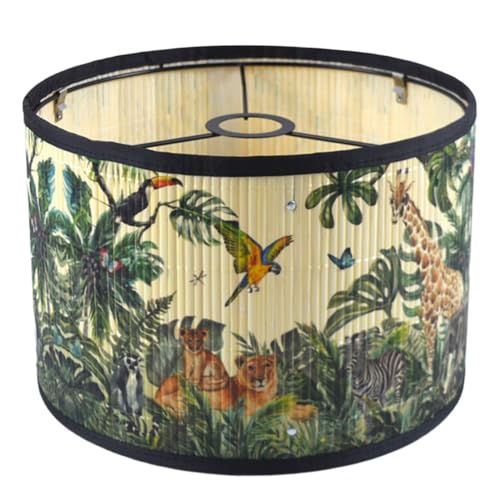 Uhidka Vogeldekorationslampenschatten Hellgrüne Pflanzliche Trommelförmige, Geeignete für die, Tischlampe im Schlafzimmer A von Uhidka