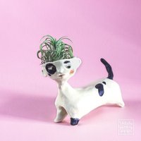 Dackel-Dame | Kaktus Schale Handgemachtes Keramik Gefäß Topf Pottery Design Moderne Vase Hund Sukkulenten von UhlalaPotteryDesign