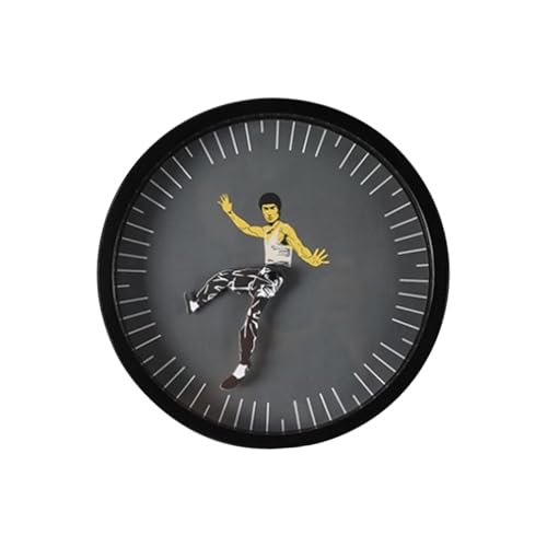 Chinesische Kung-Fu-Wanduhr, Kung-Fu-Uhr, chinesische Kung-Fu-Wanduhr, neuartige stumme Uhr, kreative Kung-Fu-Persönlichkeits-Wanduhr, innovative runde chinesische Kung-Fu-Wanduhr für Wohnzimmer von Uhngw