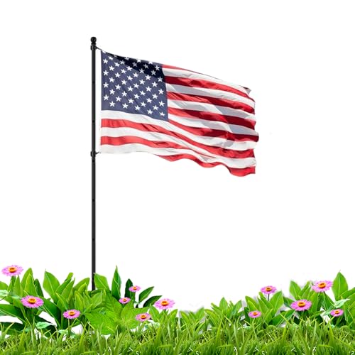 Uhngw Boden-Fahnenmast Für Außenbereich Haus,Sturmfester Flaggenmast | Robuster Mast Für Firmengelände Garten Terrasse Hof Tor Rasen von Uhngw