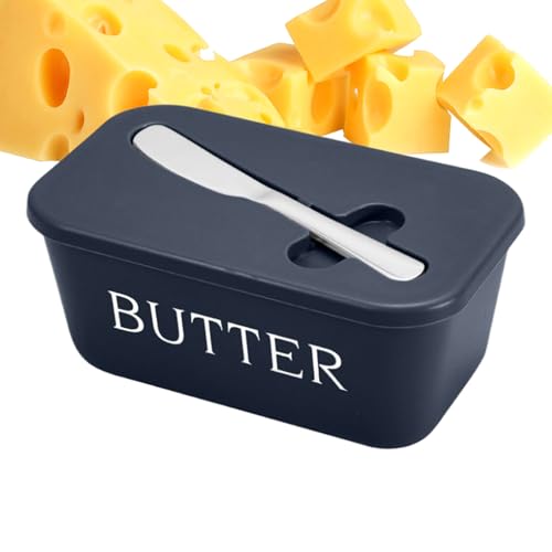 Uhngw Butterbehälter Für Die Küchentheke,Butterdose Mit Deckel - Mit Messer Luftdichter Käsebehälter Für Kochen Servieren Camping Kühlschrank Küche von Uhngw