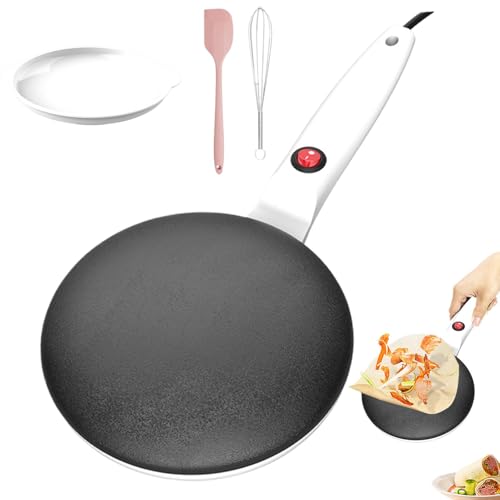 Uhngw Elektrischer Crêpes-Maker, elektrischer Pfannkuchen-Maker - Frühstückspfanne,7,8 Zoll automatische Temperaturregelung Instant Crêpe Maker elektrische Crêpe Maker Maschine antihaftbeschichtet zum von Uhngw