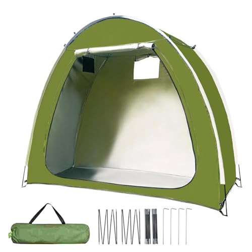 Uhngw Fahrradzelt, Klappbarer Motorradschuppen, Tragbares und Wasserdichtes Zelt für die Aufbewahrung von Fahrrädern für Camping, Rasen, Garten, Außenbereich und Uhngw Fahrradzelt, Klappbarer Motorradschuppen, Tragbares und Wasserdichtes Zelt für die Aufbewahrung von Fahrrädern für Camping, Rasen, Garten, Außenbereich und von Uhngw