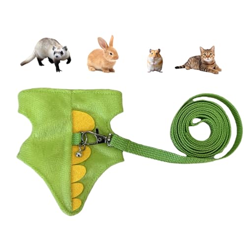 Uhngw Frettchen Geschirr Und Leine,Verstellbares Geschirr Und Leine Tierweste - Weiches Zubehör Für Jungtiere Chinchillas Tägliche Spaziergänge Outdoor Unternehmungen von Uhngw