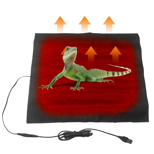 Uhngw Gecko-Heizkissen, Schlangen-Heizkissen, USB-Stecker in Snake Heizkissen wasserdicht, Reptilienheizung mit geringem Verbrauch, waschbares Haustier-Wärmekissen für kleine Säugetiere, Reptilien, von Uhngw