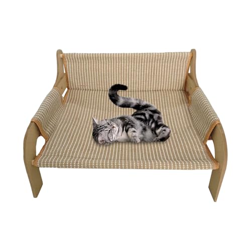 Uhngw Hängematte für Katzen - Haustier Sofa Erhöhter Schlafplatz Für Katzen Mit Kühlender Funktion,Erhöhte Kühlliege Haustiermöbel Für Wohnzimmer Schlafzimmer Innenbereich Kätzchen Welpen Kleine Hunde von Uhngw