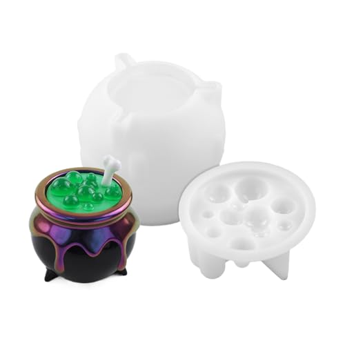 Uhngw Halloween Silikonform | Silikonform Für Halloween Hexenkessel - Wiederverwendbare Einfache Entformung Für Kinder Und Erwachsene von Uhngw