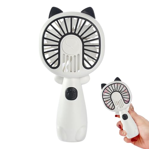Uhngw -Handventilator, tragbarer -Handventilator | Niedlicher, per USB wiederaufladbarer Katzen-Ventilator,Persönlicher Ventilator mit niedlicher Katze, Handventilator, wiederaufladbarer von Uhngw