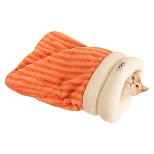 Uhngw Haustier Schlafsack,Winter Kuschelsack Für Welpen - Waschbarer Katzenschlafsack Für Wohnung Balkon Wohnzimmer Reisen Innenbereich Terrasse Auto von Uhngw