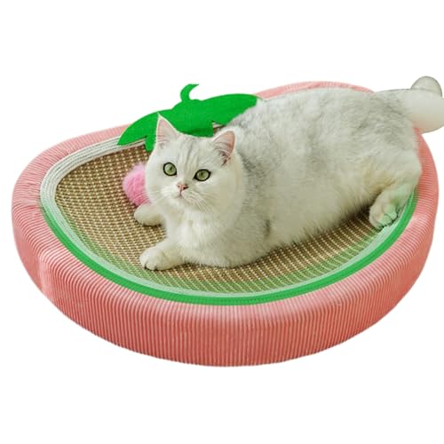 Uhngw Katzenliege Kratzbrett - Sisal Erdbeer Kätzchen Bett Katzenkratzbrett - Nest Schlafmatte Haustierzubehör Für Kleine Hunde Haus Boden Wand Stuhl Sofa Teppichschutz von Uhngw
