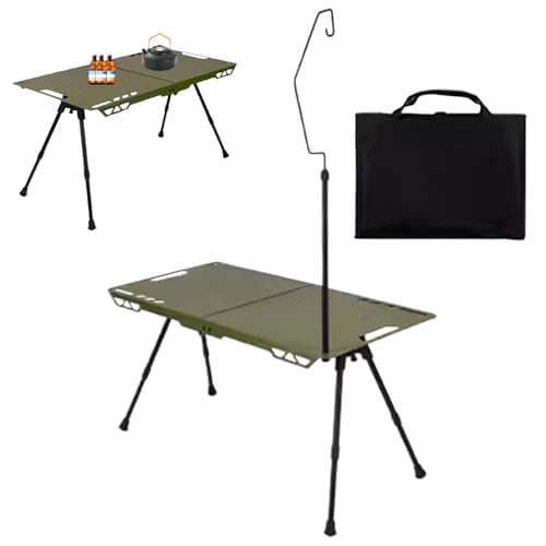 Uhngw Klappbarer Campingtisch - Klappbarer Esstisch,Campingtisch Mit Beleuchtung Und Höhenverstellung Für Reisen Garten Picknick Terrasse Festivals von Uhngw