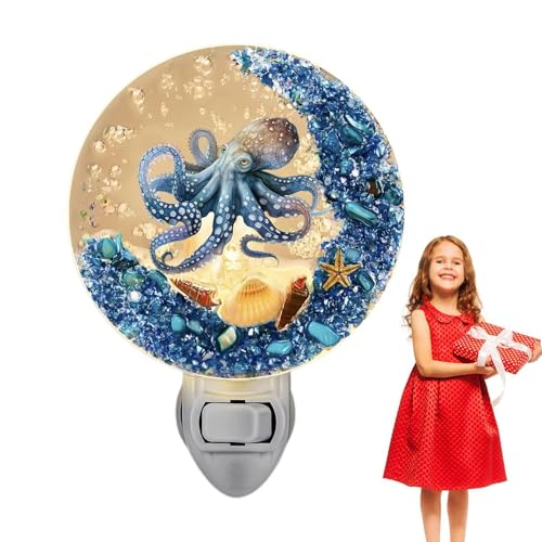Uhngw Meerestier-Nachtlicht - Süßes Ozean-Themen-Nachtlicht | Home Wall Decor Runde Lampe für Schlafzimmer Treppe Home Decor für Wohnzimmer Schlafzimmer von Uhngw
