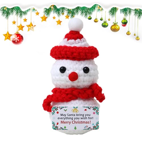 Uhngw Miniatur-Sammelfiguren, Weihnachts-Häkelpuppe,Wunderschöne gehäkelte Dekofiguren zur emotionalen Unterstützung | Kreative Figuren, Heimdekoration, Figuren, Heimdekoration für Tische, von Uhngw
