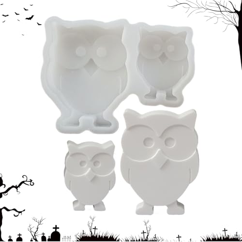 Uhngw Silicone Molds für Epoxidharz | Eulen Design Halloween Formen | Einfache Entnahme Werkzeug | Für Halloween Bastelprojekte Kunsthandwerk Erwachsene Kinder Profis von Uhngw