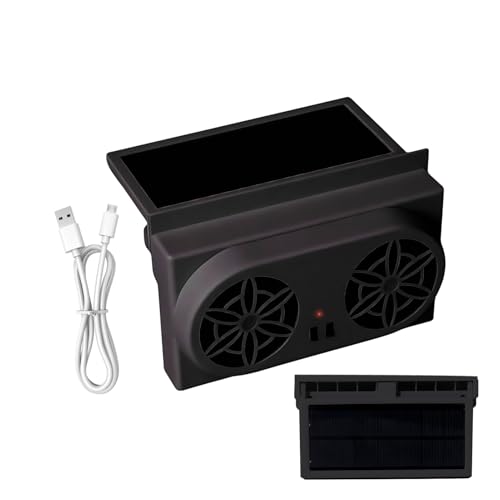 Uhngw Solar Auto Abluftventilator,Kühlender Solarbetriebener Fahrzeuglüfter Mit Belüftung | Wiederaufladbarer Ventilator Für Reise Camping Wohnmobil von Uhngw