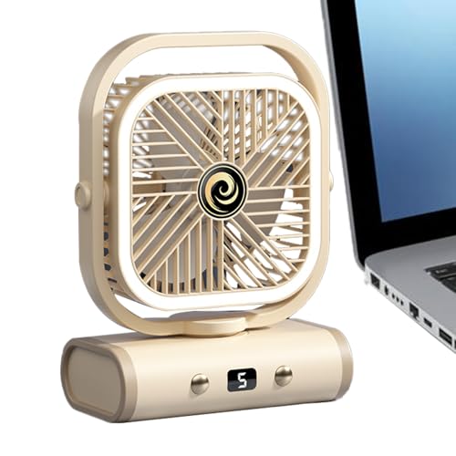 Uhngw Tischventilator | Kompakter Tischventilator Zur Persönlichen Abkühlung,Neigbar Tragbarer Batteriebetriebener Ventilator Mit Nachtlicht Für Reiseaccessoires Schreibtisch Zuhause von Uhngw