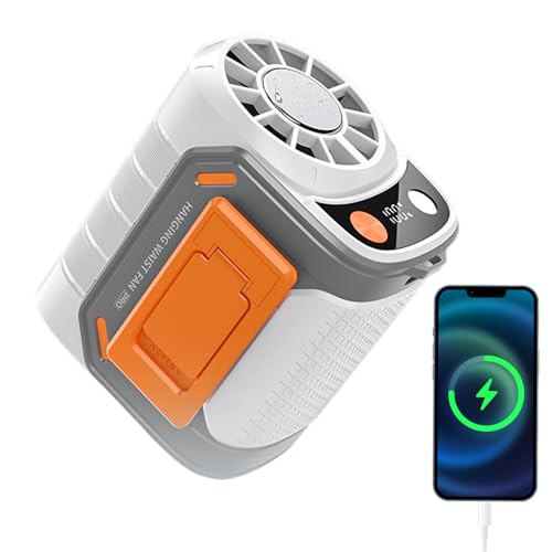 Uhngw Tragbarer Ventilator für die Taille | Tragbarer Persönlicher Traglüfter,Kühlausrüstung Für Sommer Outdoor Reisen Wandern Angeln Sport Büro von Uhngw