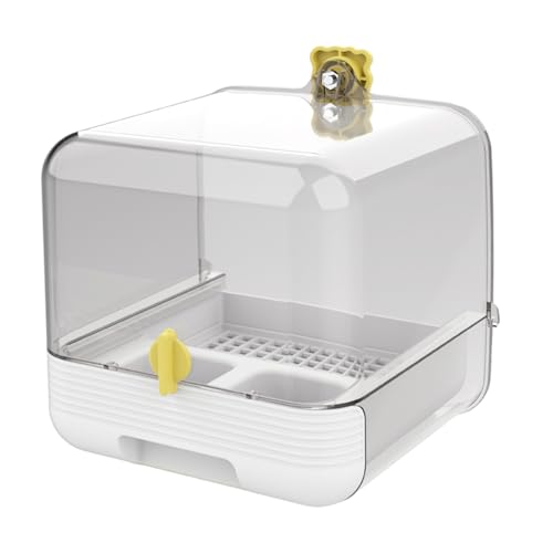 Uhngw Vogelbad Für Papageien | Herausnehmbarer Futterspender Für Vogelkäfig,2 IN 1 Futterbad Transparent Design Für Haustiere Innen Außen Garten Terrasse von Uhngw