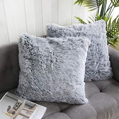 Uhomy Home Decorative Luxury Series Super Soft Style Kunstfell Throw Pillow Case Cover for Sofa Bed Black Ombre 45x45cm 2er Set Uhomy Home Decorative Luxury Series Super Soft Style Kunstfell Throw Pillow Case Cover for Sofa Bed Black Ombre 45x45cm 2er Set von Uhomy