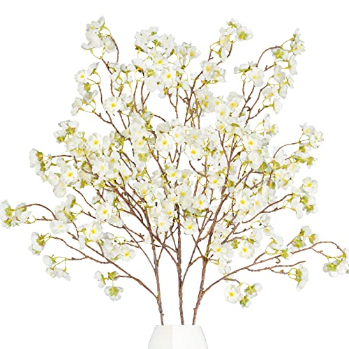 Uieke 3 Stück künstliche Kirschblüten, 102,9 cm, Seiden-Kirschblütenzweige, lange Stiele, künstliche weiße Blumen, Arrangements für Hochzeit, Zuhause, japanische Sakura-Raumdekoration von Uieke