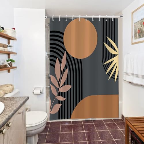 Duschvorhang Abstrakt Boho, Uiiooazy Duschvorhang Schwarz Streifen Orange Sonne Geometrisches Muster Duschvorhänge Anti Schimmel Wasserdicht Polyester Stoff Waschbar Bad Vorhang mit 10 Haken 150x180cm Duschvorhang Abstrakt Boho, Uiiooazy Duschvorhang Schwarz Streifen Orange Sonne Geometrisches Muster Duschvorhänge Anti Schimmel Wasserdicht Polyester Stoff Waschbar Bad Vorhang mit 10 Haken 150x180cm von Uiiooazy