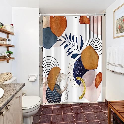 Uiiooazy Duschvorhang Boho Style, Duschvorhang 150x200cm Terracotta Abstrakt Blau Blätter Duschvorhänge Anti Schimmel Stoff Waschbar Wasserdicht Polyester Bad Vorhang mit 10 Haken für Badezimmer Uiiooazy Duschvorhang Boho Style, Duschvorhang 150x200cm Terracotta Abstrakt Blau Blätter Duschvorhänge Anti Schimmel Stoff Waschbar Wasserdicht Polyester Bad Vorhang mit 10 Haken für Badezimmer von Uiiooazy