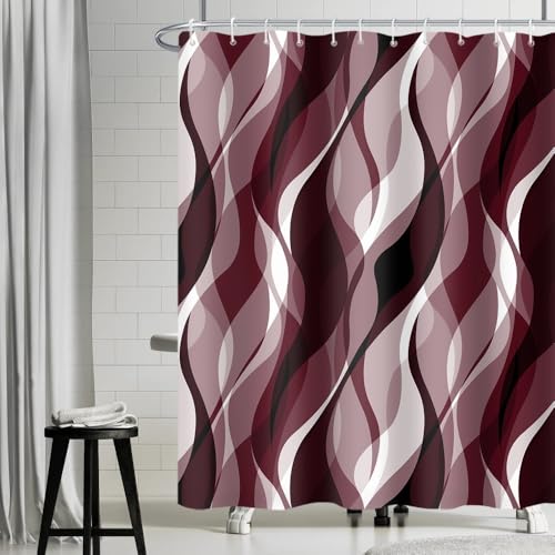 Duschvorhang Bordeaux, Uiiooazy Duschvorhang 200x180cm Anti Schimmel Rot Gestreift Burgunder Aquarell Streifen Duschvorhäng Stoff Waschbar Wasserdicht Polyester Bad Vorhang mit 12 Haken für Badezimmer Duschvorhang Bordeaux, Uiiooazy Duschvorhang 200x180cm Anti Schimmel Rot Gestreift Burgunder Aquarell Streifen Duschvorhäng Stoff Waschbar Wasserdicht Polyester Bad Vorhang mit 12 Haken für Badezimmer von Uiiooazy