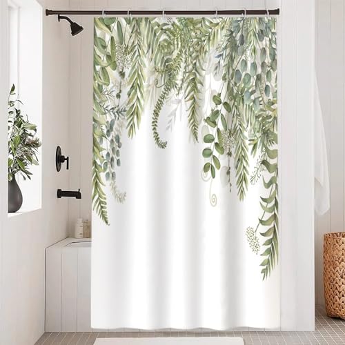 Uiiooazy Duschvorhang Grün Blätter, Duschvorhang Eukalyptus Pflanzenmotiv Duschvorhäng Anti Schimmel Wasserdicht Polyester Stoff Waschbar Blickdicht Bad Vorhang mit 8 Haken für Badezimmer 120Bx200Hcm Uiiooazy Duschvorhang Grün Blätter, Duschvorhang Eukalyptus Pflanzenmotiv Duschvorhäng Anti Schimmel Wasserdicht Polyester Stoff Waschbar Blickdicht Bad Vorhang mit 8 Haken für Badezimmer 120Bx200Hcm von Uiiooazy