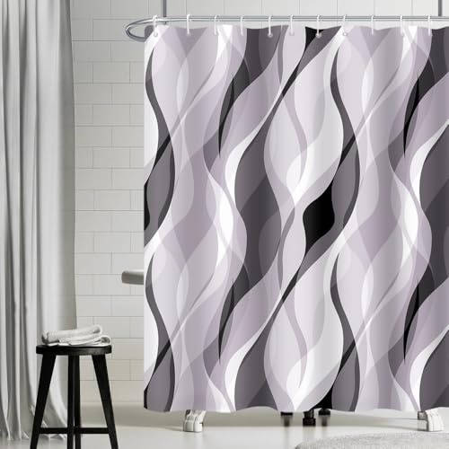 Duschvorhang Lavendel, Uiiooazy Duschvorhang Grau Gemustert Abstrakt Streifen Violett Duschvorhänge Anti Schimmel Wasserdicht Polyester Stoff Waschbar Bad Vorhang mit 12 Haken für Badezimmer 240x180cm Duschvorhang Lavendel, Uiiooazy Duschvorhang Grau Gemustert Abstrakt Streifen Violett Duschvorhänge Anti Schimmel Wasserdicht Polyester Stoff Waschbar Bad Vorhang mit 12 Haken für Badezimmer 240x180cm von Uiiooazy