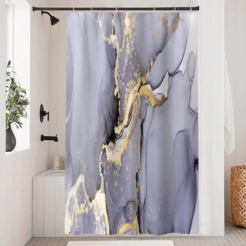 Uiiooazy Duschvorhang Marmor Optik, Duschvorhang Lila Violett Abstrakt Gold Duschvorhäng Anti Schimmel Wasserdicht Polyester Stoff Waschbar Bad Vorhang mit 8 Haken für Badezimmer 120Bx200Hcm Uiiooazy Duschvorhang Marmor Optik, Duschvorhang Lila Violett Abstrakt Gold Duschvorhäng Anti Schimmel Wasserdicht Polyester Stoff Waschbar Bad Vorhang mit 8 Haken für Badezimmer 120Bx200Hcm von Uiiooazy