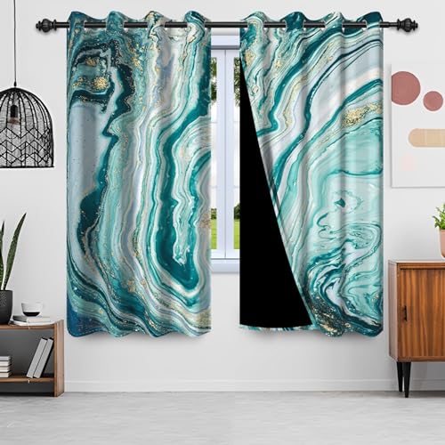 Gardinen Marmor Grün, Uiiooazy Vorhänge Blickdicht Türkis Gold Abstrakt Marmoriert Thermogardine Hitzeschutz Verdunkelungsvorhäng mit Ösen für Schlafzimmer Wohnzimmer Küche Fenster, 2er Set, 140x260cm Gardinen Marmor Grün, Uiiooazy Vorhänge Blickdicht Türkis Gold Abstrakt Marmoriert Thermogardine Hitzeschutz Verdunkelungsvorhäng mit Ösen für Schlafzimmer Wohnzimmer Küche Fenster, 2er Set, 140x260cm von Uiiooazy
