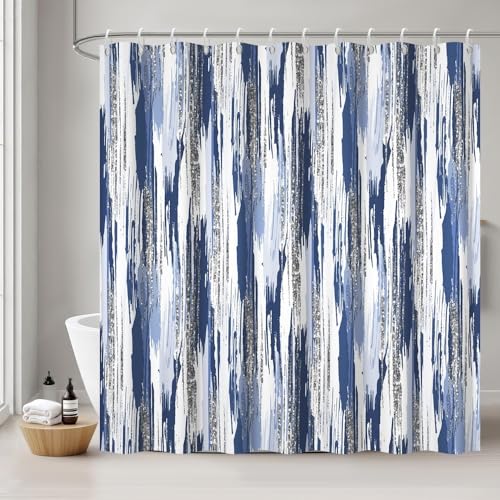 Uiiooazy Duschvorhang 180x180cm, Duschvorhang Anti Schimmel Blau Marine Malerei Grau Motiv Aquarell Duschvorhänge Stoff Waschbar Wasserdicht Polyester Bad Vorhang mit 12 Haken für Badezimmer Uiiooazy Duschvorhang 180x180cm, Duschvorhang Anti Schimmel Blau Marine Malerei Grau Motiv Aquarell Duschvorhänge Stoff Waschbar Wasserdicht Polyester Bad Vorhang mit 12 Haken für Badezimmer von Uiiooazy