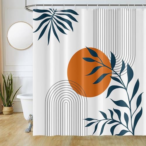 Duschvorhang 200x180cm, Uiiooazy Duschvorhang Boho Style Abstrakt Terracotta Sonne Blau Blätter Duschvorhänge Anti Schimmel Stoff Waschbar Wasserdicht Polyester Bad Vorhang mit 12 Haken für Badezimmer Duschvorhang 200x180cm, Uiiooazy Duschvorhang Boho Style Abstrakt Terracotta Sonne Blau Blätter Duschvorhänge Anti Schimmel Stoff Waschbar Wasserdicht Polyester Bad Vorhang mit 12 Haken für Badezimmer von Uiiooazy
