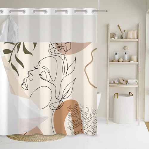 Uiiooazy Duschvorhang Abstrakt Gesicht, Duschvorhang Doppel Liner Boho Blumen Grüne Blätter Keine Haken Duschvorhäng Anti Schimmel Wasserdicht Bad Vorhang mit Snap-on-Liner für Badezimmer 180Bx188Hcm Uiiooazy Duschvorhang Abstrakt Gesicht, Duschvorhang Doppel Liner Boho Blumen Grüne Blätter Keine Haken Duschvorhäng Anti Schimmel Wasserdicht Bad Vorhang mit Snap-on-Liner für Badezimmer 180Bx188Hcm von Uiiooazy
