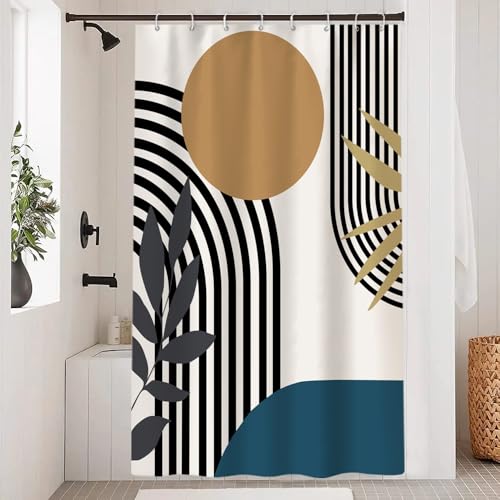 Uiiooazy Duschvorhang Blau, Duschvorhang Abstrakt Schwarz Linien Orange Sonne Geometrisches Muster Duschvorhänge Anti Schimmel Wasserdicht Polyester Stoff Waschbar Bad Vorhang mit 8 Haken 120x180cm Uiiooazy Duschvorhang Blau, Duschvorhang Abstrakt Schwarz Linien Orange Sonne Geometrisches Muster Duschvorhänge Anti Schimmel Wasserdicht Polyester Stoff Waschbar Bad Vorhang mit 8 Haken 120x180cm von Uiiooazy