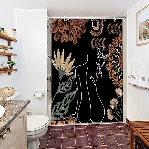 Uiiooazy Duschvorhang Schwarz, Duschvorhang 150x200cm Abstrakt Blumen Boho Style Grüne Blätter Duschvorhänge Anti Schimmel Stoff Waschbar Wasserdicht Polyester Bad Vorhang mit 10 Haken für Badezimmer Uiiooazy Duschvorhang Schwarz, Duschvorhang 150x200cm Abstrakt Blumen Boho Style Grüne Blätter Duschvorhänge Anti Schimmel Stoff Waschbar Wasserdicht Polyester Bad Vorhang mit 10 Haken für Badezimmer von Uiiooazy