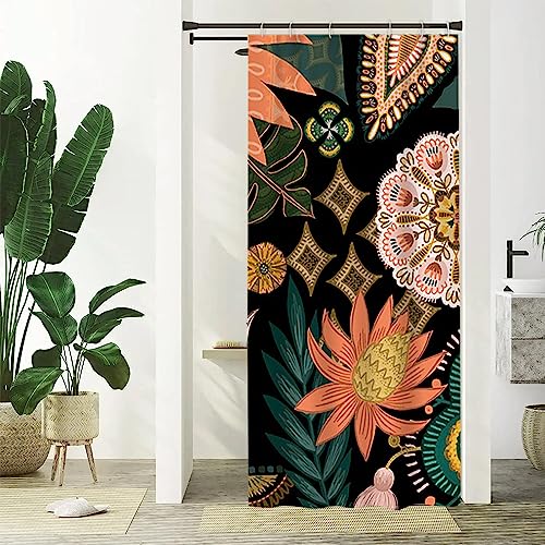 Uiiooazy Duschvorhang Schmal 90x180cm, Duschvorhang Boho Style Tropisch Blumen Grüne Blätter Duschvorhänge Anti Schimmel Stoff Waschbar Wasserdicht Polyester Bad Vorhang mit 6 Haken für Badezimmer Uiiooazy Duschvorhang Schmal 90x180cm, Duschvorhang Boho Style Tropisch Blumen Grüne Blätter Duschvorhänge Anti Schimmel Stoff Waschbar Wasserdicht Polyester Bad Vorhang mit 6 Haken für Badezimmer von Uiiooazy