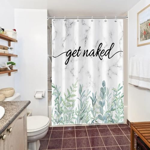 Uiiooazy Duschvorhang Eukalyptus, Duschvorhang Marmor Weiß Grün Aquarell Blätter Duschvorhäng Anti Schimmel Wasserdicht Polyester Stoff Blickdicht Bad Vorhang mit 10 Haken für Badezimmer 150Bx200Hcm Uiiooazy Duschvorhang Eukalyptus, Duschvorhang Marmor Weiß Grün Aquarell Blätter Duschvorhäng Anti Schimmel Wasserdicht Polyester Stoff Blickdicht Bad Vorhang mit 10 Haken für Badezimmer 150Bx200Hcm von Uiiooazy
