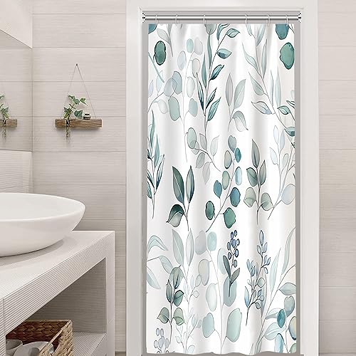 Uiiooazy Duschvorhang Eukalyptus, Duschvorhang Schmal Blau Grün Blätter Aquarell Duschvorhäng Anti Schimmel Wasserdicht Polyester Blickdicht Waschbar Bad Vorhang mit 6 Haken für Badezimmer 90Bx180Hcm Uiiooazy Duschvorhang Eukalyptus, Duschvorhang Schmal Blau Grün Blätter Aquarell Duschvorhäng Anti Schimmel Wasserdicht Polyester Blickdicht Waschbar Bad Vorhang mit 6 Haken für Badezimmer 90Bx180Hcm von Uiiooazy