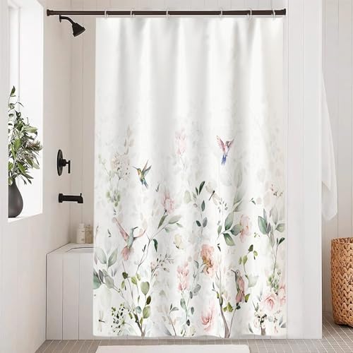 Uiiooazy Duschvorhang Eukalyptus Grün, Duschvorhang Aquarell Blätter Rosa Blumen Duschvorhäng Anti Schimmel Wasserdicht Polyester Stoff Waschbar Bad Vorhang mit 8 Haken für Badezimmer 120x200cm Uiiooazy Duschvorhang Eukalyptus Grün, Duschvorhang Aquarell Blätter Rosa Blumen Duschvorhäng Anti Schimmel Wasserdicht Polyester Stoff Waschbar Bad Vorhang mit 8 Haken für Badezimmer 120x200cm von Uiiooazy