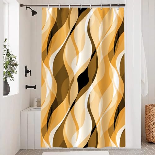 Uiiooazy Duschvorhang Gelb Orange, Duschvorhang Abstrakt Geometrische Muster Streifen Linien Duschvorhäng Anti Schimmel Wasserdicht Polyester Stoff Bad Vorhang mit 8 Haken für Badezimmer 120x200cm Uiiooazy Duschvorhang Gelb Orange, Duschvorhang Abstrakt Geometrische Muster Streifen Linien Duschvorhäng Anti Schimmel Wasserdicht Polyester Stoff Bad Vorhang mit 8 Haken für Badezimmer 120x200cm von Uiiooazy