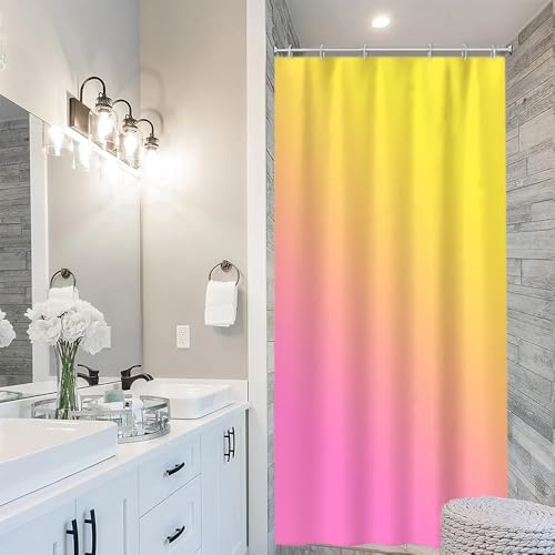 Uiiooazy Duschvorhang Schmal 90x180cm, Duschvorhang Anti Schimmel Lavendel Rosa Gradient Lila Violett Gelb Duschvorhänge Stoff Waschbar Wasserdicht Polyester Bad Vorhang mit 6 Haken für Badezimmer Uiiooazy Duschvorhang Schmal 90x180cm, Duschvorhang Anti Schimmel Lavendel Rosa Gradient Lila Violett Gelb Duschvorhänge Stoff Waschbar Wasserdicht Polyester Bad Vorhang mit 6 Haken für Badezimmer von Uiiooazy