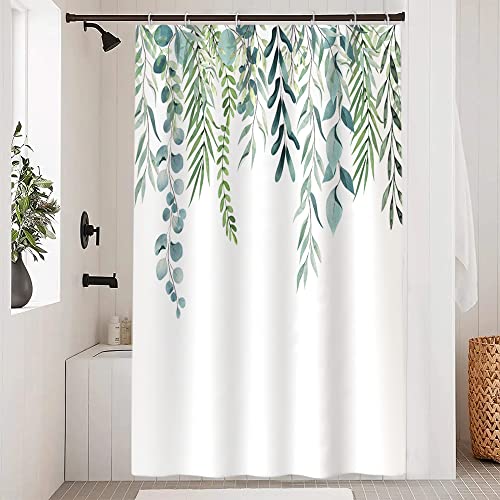 Uiiooazy Duschvorhang 120x180cm, Duschvorhang Anti Schimmel Grüne Blätter Eukalyptus Pflanzen Textil Duschvorhänge Wasserdicht Polyester Stoff Waschbar Bad Vorhang mit 8 Haken für Badezimmer Uiiooazy Duschvorhang 120x180cm, Duschvorhang Anti Schimmel Grüne Blätter Eukalyptus Pflanzen Textil Duschvorhänge Wasserdicht Polyester Stoff Waschbar Bad Vorhang mit 8 Haken für Badezimmer von Uiiooazy