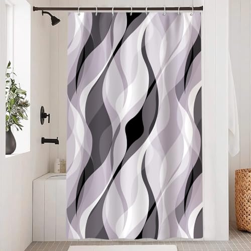 Uiiooazy Duschvorhang Lila, Duschvorhang 120x180cm Anti Schimmel Grau Lavendel Gradient Streifen Gemustert Duschvorhänge Stoff Waschbar Wasserdicht Polyester Bad Vorhang mit 8 Haken für Badezimmer Uiiooazy Duschvorhang Lila, Duschvorhang 120x180cm Anti Schimmel Grau Lavendel Gradient Streifen Gemustert Duschvorhänge Stoff Waschbar Wasserdicht Polyester Bad Vorhang mit 8 Haken für Badezimmer von Uiiooazy